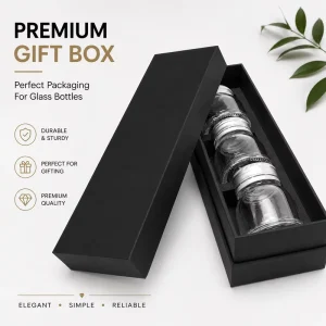 Black Glass Jar Packaging Gift Box for Glass Cup and Beverage Bottle
