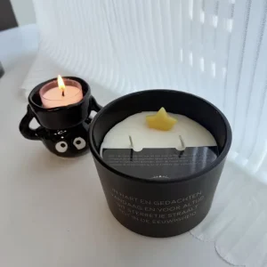 Black Leather Scented Candle in Glass Jar Aromatherapy Candle for Home Decor