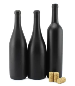 Black Matte Coated Glass Fruit Wine Bottles with Cork 750ml Champagne Bordeaux and Liquor Bottles Manufacturer
