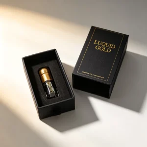 Black Rigid Drawer Box With Custom Gold Hot Stamping Logo For Cosmetic Attar Bottle Packaging Factory