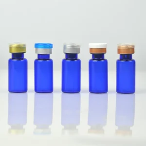 Blue 3ml Pharmaceutical Medical Injection Vials for Freeze-Dried Powder with Rubber Stopper