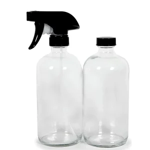 Blue Clear Glass Spray Bottle 16oz with Trigger Sprayer