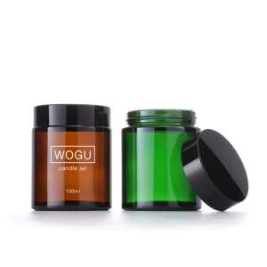 Blue Green Brown Glass Cosmetic Cream Container 100ml 100g
