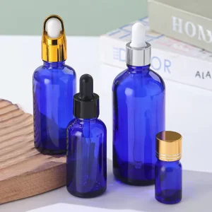 Blue Green Glass Dropper Bottle 30ml 20ml 15ml for Skincare Essential Oil