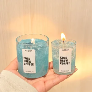 Blue Simulated Iced Drink Glass Jar Scented Candle Natural Wax Ins Style Gift Home Decor