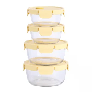 Borosilicate Glass Food Container Lunch Box With Lid Oven Safe Airtight Food Storage With Bag