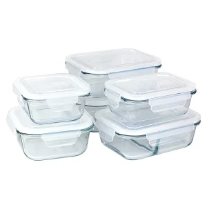 Borosilicate Glass Food Container Lunch Boxes with Locking Lids