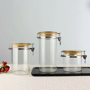 Borosilicate Glass Food Storage Container Airtight Latch-Top Canister