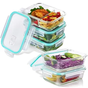 Borosilicate Glass Food Storage Container Bowl Set with Lid