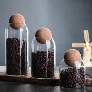 Borosilicate Glass Food Storage Jar with Cork Lid