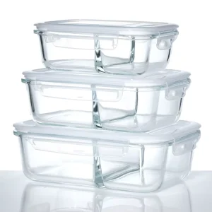 Borosilicate Glass Lunch Box 320ml 620ml 800ml Microwave Food Container