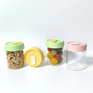 Borosilicate Glass Lunch and Salad Jar with Silicone Lid, 240ml 400ml