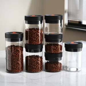 Borosilicate Glass Vacuum-Sealed Jar 400ml for Coffee Bean Storage