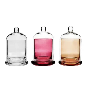 Borosilicate Gold Cloche Glass Dome Candle Jar