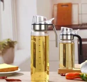 Borosilicate Leak-Proof Cooking Oil and Vinegar Glass Dispenser Glass Oil Bottles with Stainless Steel Spout