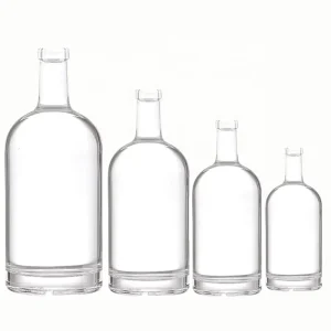 Boston Glass Wine Bottles for Vodka Whisky and Rum with Cork