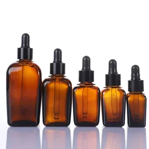 Brown Essential Oil Bottle 20ml 30ml Square Glass Dropper Bottle