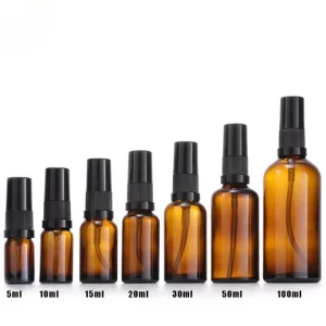 Brown Fine Mist Glass Spray Bottles 5ml 10ml 15ml 20ml 30ml 50ml 100ml