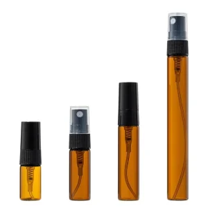 Brown Glass Spray Bottle 2ml-10ml Perfume Sample Travel Portable with Silk Screen Printing