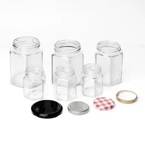 Bulk Empty Square Glass Jars 50ml 100ml 200ml 280ml with Lid for Honey Jam Sauce Spice and Canning