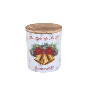 Bulk Luxury Customized logo Christmas Decoration Scented Soy Wax Glass Jar Candle