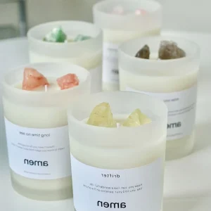 Bulk Order Custom Logoaroma Candles Glass Jars Candles Gemstone Scented Luxury Crystals for Wedding Favor