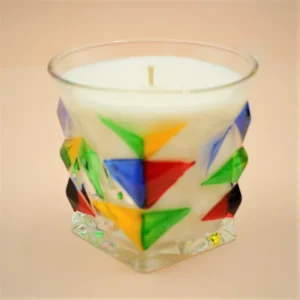 C&H Customized Logo Colored Painting Glass Candle Jar Crystal Scented Soy Wax Candle Jar For Home Deco