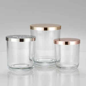 Cambridge-Style Glass Candle Jar with Iron Metal Lid for Candle Making