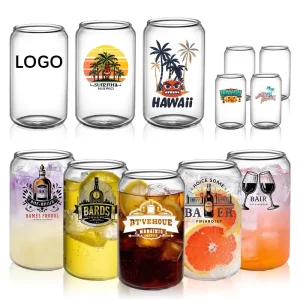Can-Shaped Beer Glass with Mason Jar Design for Beer, Cocktails, Whisky, Wine, Soda, and Juice