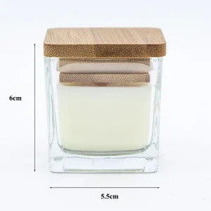 Candle Manufacturer Scented Candle Set with Bamboo Lid White Glass Candles Jars Soy Wax Luxury Gift