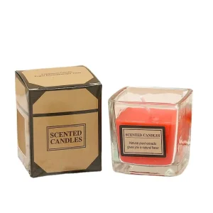 Candy Colored Glass Square Cup Scented Candle for Bedroom and Home Decoration