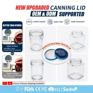 Canning Lid Innovative Easy Open Twist off Lid for Glass Jars User Friendly Closure for Food Packaging Manufacturers OEM ODM