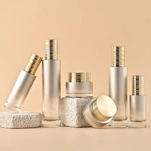 Champagne Glass Body Butter Jar and Skincare Serum Bottle Set with Pump 30g 50g 30ml 50ml 100ml 120ml