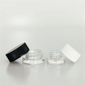 Child-Resistant Herb Stash Jar 5ml 7ml 9ml Round Black Smell-Proof Concentrate Glass Jar with Screw Cap Lids