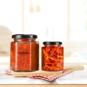 Chili Sauce Glass Bottle with Lid, Pickle Jam Bottle, 250ml 500ml 1000ml, Airtight Lid