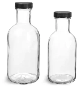 Chili Sauce Transparent Glass Container 8oz 12oz Glass Stout Bottle with Cap