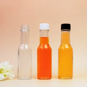 Chilli Glass Bottle 100ml 150ml 250ml Hot Sauce Woozy Chili Salad Ketchup Glass Bottle with Plastic Lid