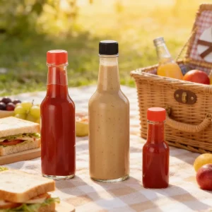 Chilli Sauce Bottles Per with Lids clear Sauce Bottle Multiple Specifications 200 ml Glass Bottles for Sauce
