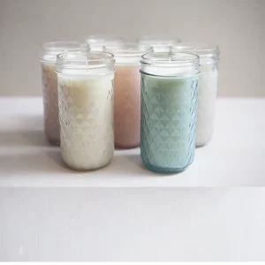 China Factory Clear Glass Candle Jar and Lid