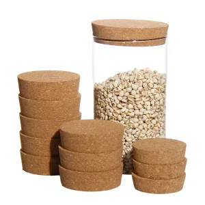 China Manufacturer Durable Portable Eco Personalized Non Spill Cork Stopper Ribbed Closure for Cosmetic Glass Bottles Jars