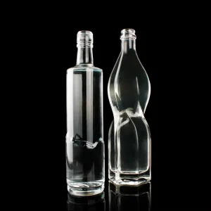 China Supplier Customized logo Super Flint Embossing 750ml Glass Cork Screw Cap Spirit Bottle Wine Whiskey Vodka Tequila