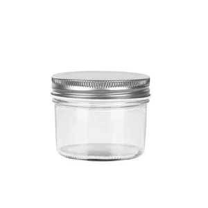 China Supplier Wide Mouth Glass Mason Jars 4oz with 70mm Screw Lids