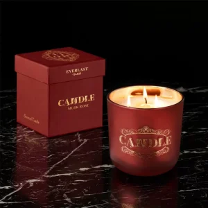 Christmas 12oz Soy Wax Scented Candles in Glass Jars with Candle Holder Gift Set