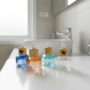 Classic Design Coloured Glass Dropper Bottle 10ml Small Essential Oil Bottle with Wooden Cap