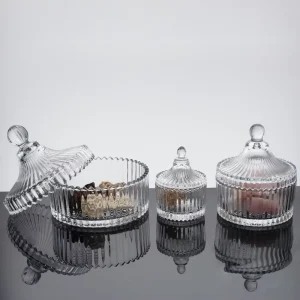 Classic European-Style Glass Candy Jar 75ml 250ml 500ml with Lids for Candle Making