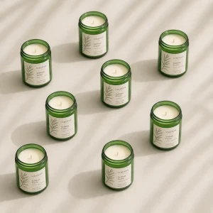 Classic Soy Wax Handmade Fruity Aromatherapy Candle Glass Jar with Long-Lasting Burn for Holidays and Parties