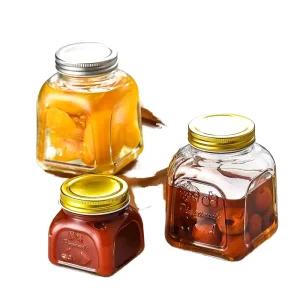 Classic Square Glass Mason Jar, 250ml-750ml, with Lids and Straws, Portable and Heatable