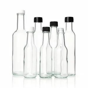 Classic Vintage Style 250ml Round Glass Tomato Ketchup Jar Glass Jam Jar with Metal Screw Lid for Home Table Dining