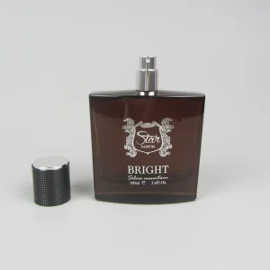 Classics Slanting Shoulder Clear Flat Perfume Crimp Neck Pump Sprayer Glass Bottle Set 100ml WIth Silk Screen Printed