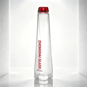 Clear 1000ml Premium Crystal Glass Liquor Bottles for Water Sparkling Sodar Juice with Colorful Stoppers